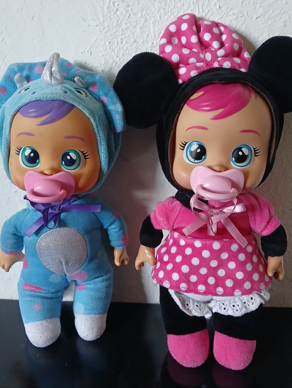 Cry Babies Tiny Cuddles Tina Triceratops & Minnie Mouse.